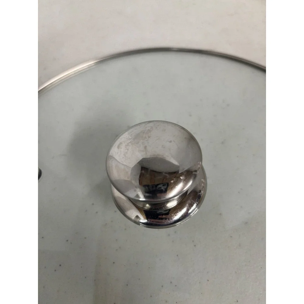 Universal 11.5 Inch Tempered Glass Pot Lid‎ Stainless Steel Rim with Steam Vent